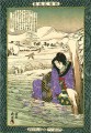 Chikako who commits suicide by jumping into the Asano river Toyohara Chikanobu